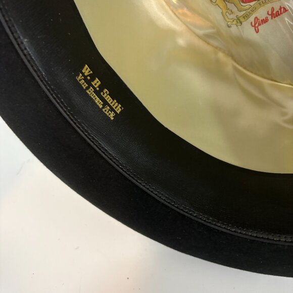 Vintage Bradford Ltd Black Wool Felt Fedora 7-1/8 - Picture 9 of 10
